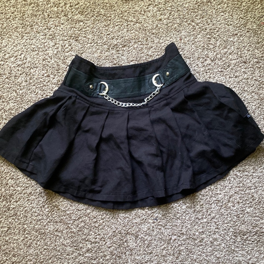 Black Mini Skirt with Chain